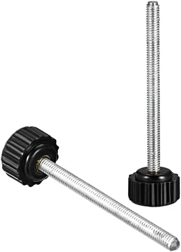 Miniatura 3 de uxcell Perillas de sujeción moleteadas con rosca métrica macho M4 x 1.969 in, tornillo de agarre para pulgar, perno de mango de sujeción manual