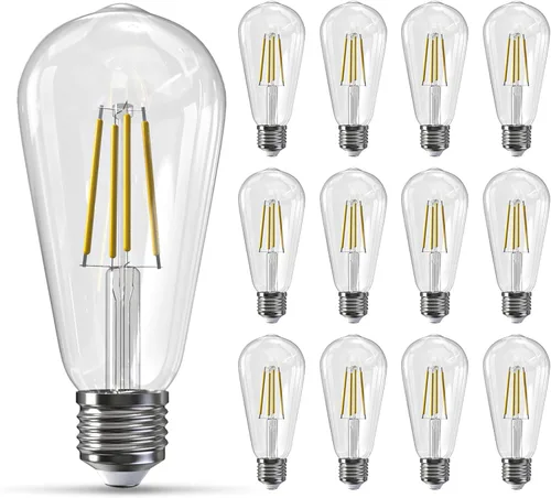 Miniatura 21 de Jensense Bombillas LED Edison E26, 60 vatios equivalentes, bombillas regulables, 2300 K, luz blanca cálida (cristal ámbar), estilo vintage