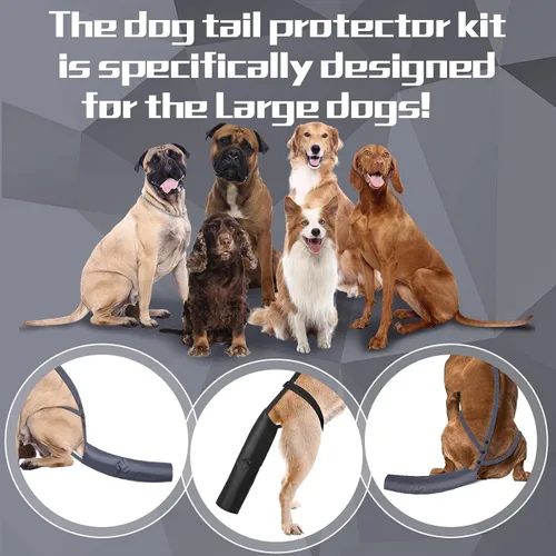 Miniatura 4 de 2 fundas protectoras de cola de perro para heridas, colas de perros curan manga, cuidado de heridas de perro para perros medianos y grandes