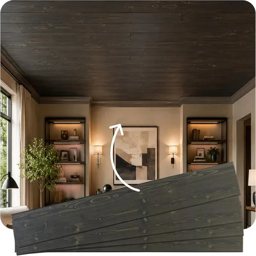 Miniatura 11 de LA Maison Ceilings WP106wg-12 - Tablones de techo de espuma para techo, 39 x 6 pulgadas, gris cálido, paquete de 12 (19.5 pies cuadrados/caja)