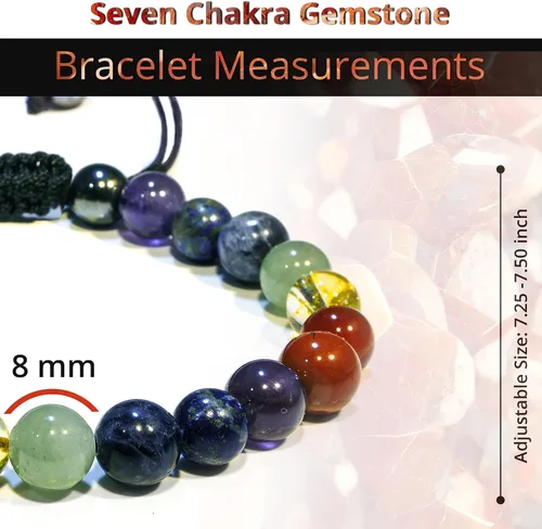Miniatura 219 de Adjustable Crystal Bracelet – Gemstone Bead Bracelet with Adjustable Macrame String – Chic Gemstone Bracelet for Men and Women – 8mm Round Healing