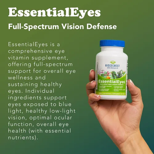 Miniatura 5 de Ridgecrest Herbals EssentialEyes, suplementos vitamínicos naturales para los ojos, contiene luteína, zeaxantina, extracto de arándano, apoya