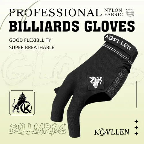 Miniatura 9 de KONLLEN Billiards Gloves for Left Hand/Right Hand L/XL Pool Gloves Professional Non-Slip Adjustable Breathable Snooker Gloves Popular Sizes for Men
