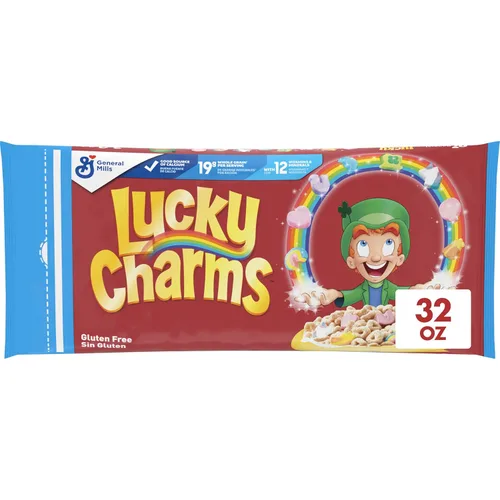 Miniatura 14 de Lucky Charms Cereal sin gluten con malvaviscos, cereales para el desayuno para niños, hecho con grano entero, tamaño grande, 14.9 onzas