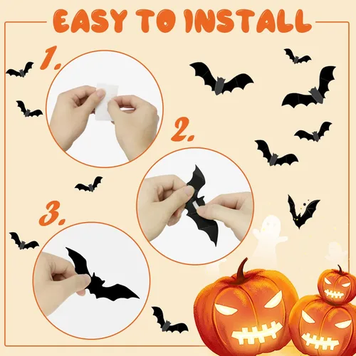 Miniatura 8 de Kit de decoración de fiesta de Halloween para interiores con bolas de papel de panal y abanicos, bufanda de mantel de chimenea, camino de mesa