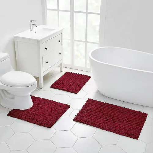 Miniatura 91 de Walensee Alfombra de baño antideslizante (24x17 pulgadas, rosa polvoriento) absorbente de agua, súper suave, lanuda de felpilla, lavable a máquina
