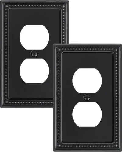 Miniatura 145 de Paquete de 4 placas de cubierta para interruptor de luz de palanca individual, cubiertas decorativas de perlas, placa de pared de metal almendra