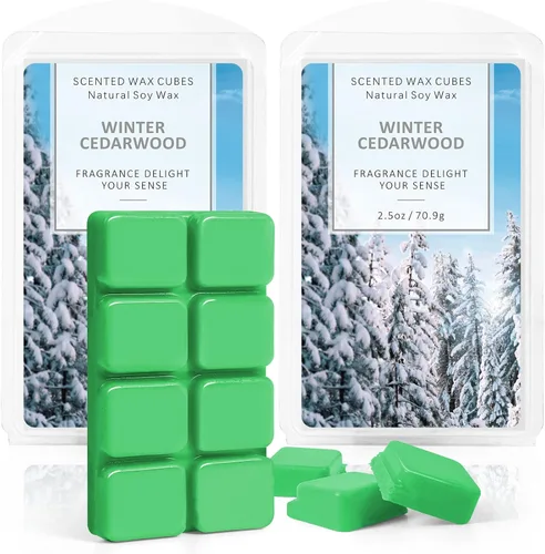 SCENTORINI Cubos de Cera Derretible, Cera Derretible de Vela de Cedro Invernal con Aroma Fuerte, Cera Perfumada de Soja para Calentador de Cera,