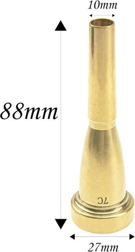 Miniatura 6 de Boquilla de trompeta chapada en oro de metal compatible con piezas de accesorios de trompeta (7C)