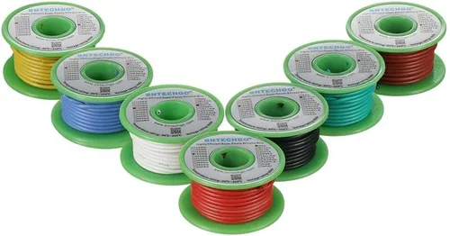 Miniatura 10 de BNTECHGO Carrete de alambre de silicona de calibre 16, rojo de 25 pies y negro, 25 pies, 2 cables separados, alambre de cobre estañado flexible