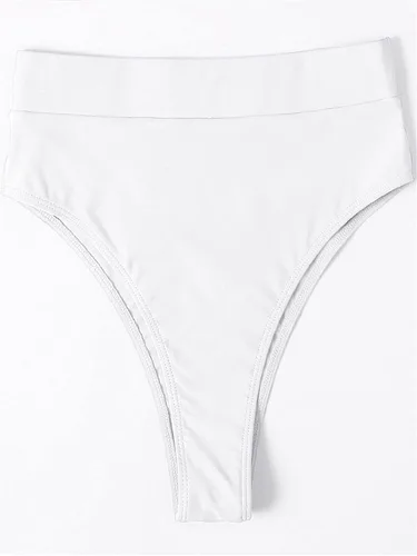 Miniatura 4 de MakeMeChic Pantalones de bikini sólidos de cintura alta para mujer