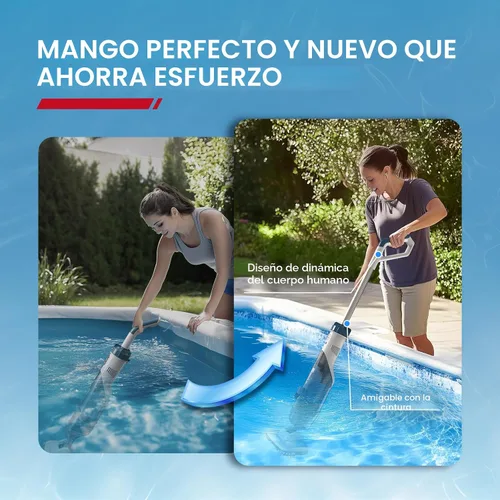 Miniatura 5 de ENHULK Aspiradora de piscina para piscina sobre el suelo, cabezal mejorado de 13.4 pulgadas de ancho y poste telescópico, potente succión de 18.5