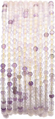 Miniatura 15 de BEADIA Cuentas Facetadas de Piedra Natural Amazonita Rondelle 3x4mm Cuentas Semipreciosas Sueltas para Hacer Joyas 38cm