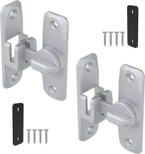 Miniatura 14 de Cerraduras y pestillos para puerta de granero de 90/180 grados, herraje de aluminio de seguridad para pestillo de puerta corredera, cerraduras