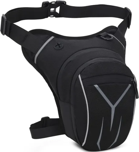 Peicees Bolsa de pierna caída para hombres y mujeres, bolsa de cintura táctica, bolsa de muslo al aire libre, mochila cruzada para motocicleta,