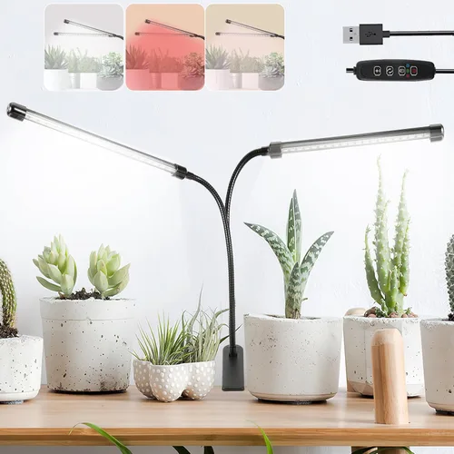 Miniatura 8 de Luces de Cultivo para Plantas de Interior 20 LED, Luces de Cultivo de Plantas de Interior de Espectro Completo Auto Encendido Apagado