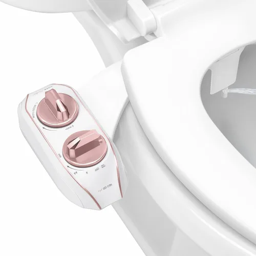 LUXE Bidet NEO 120 Plus - Accesorio de bidé de una sola boquilla, no eléctrico, para asiento de inodoro, instalación patentada de deslizamiento, Oro