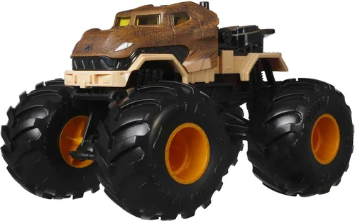 Hot Wheels Monster Trucks Vehículos a escala 1:24, camiones de juguete coleccionables de metal fundido a presión con ruedas gigantes y chasis