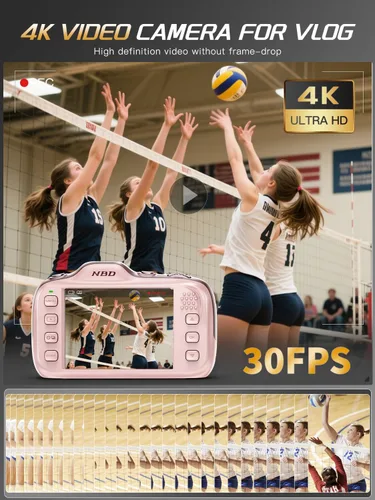Miniatura 3 de Cámara digital True 4K con modo belleza, cámara de vlogging de 64 MP para principiantes, zoom 16X, antivibración y enfoque automático, tarjeta de 32