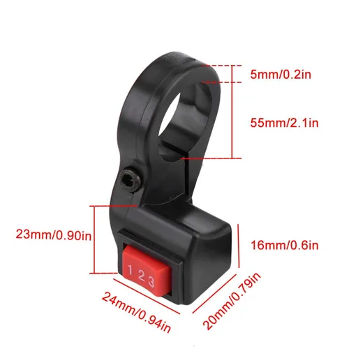 Miniatura 4 de Interruptor de 3 velocidades para Ebike-Interruptor de acelerador de 3 velocidades - Interruptor de manillar de 0.866 in 7/8 pulgadas manillar