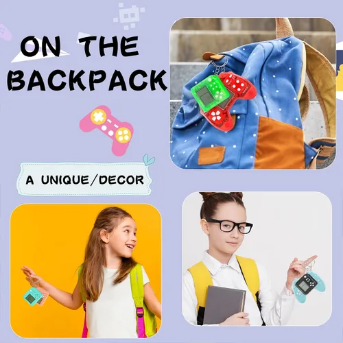 Miniatura 4 de Paquete de 24 llaveros de videojuegos, recuerdos de fiesta de videojuegos, mini multicolores, llavero a granel para niños, suministros de fiesta