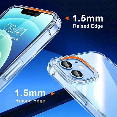 Miniatura 5 de CANSHN - Funda transparente compatible con iPhone 12/iPhone 12 Pro [Protección contra caídas de grado militar] No amarillea, funda protectora a