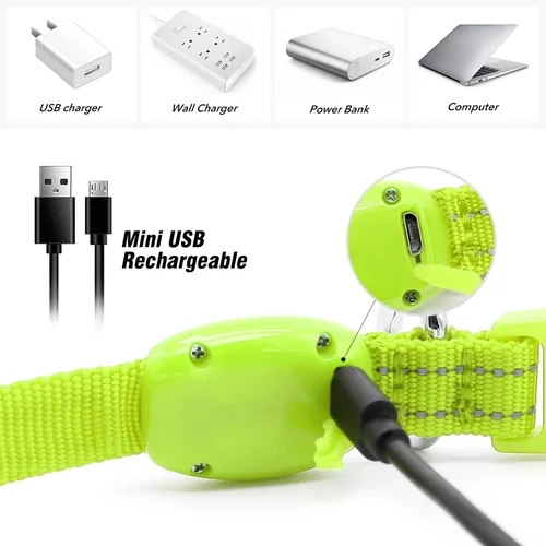Miniatura 4 de Collares de perro con luz Visinite para perros pequeños, collar de perro LED recargable, collar de perro iluminado totalmente ajustable, collares