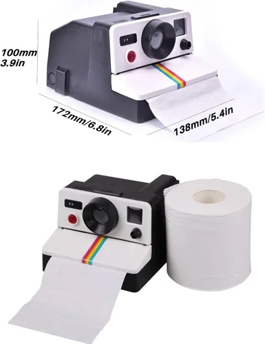 Miniatura 4 de Soporte de papel higiénico retro para cámara, divertido estante de papel higiénico creativo, instalación sin tornillos o clavos, adecuado
