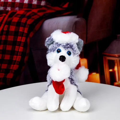 Miniatura 4 de Plushland Pawpal de Navidad con sombrero de Papá Noel, animales de peluche, marioneta de peluche de 8 pulgadas para niños, un regalo perfecto