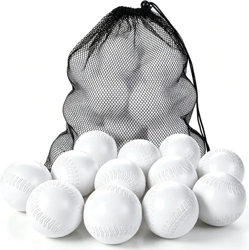 Paquete de 12 pelotas de béisbol de plástico de repuesto para niños pequeños, práctica de béisbol y entrenamiento, regalos de fiesta deportiva,