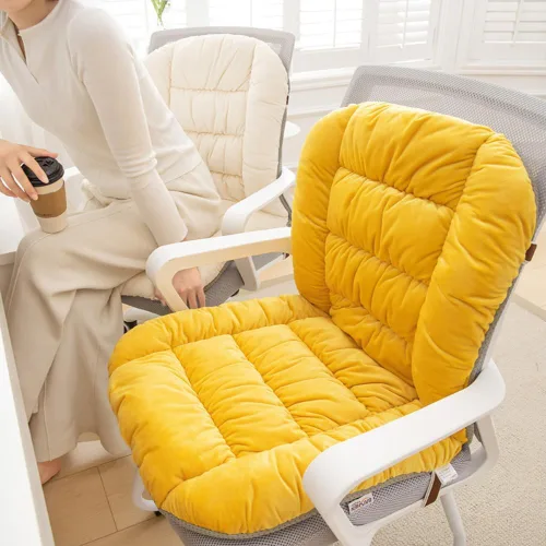 Miniatura 7 de Cojín para silla de escritorio, cojín para silla de oficina, cojín de asiento con soporte de espalda, almohadilla integrada con banda fija