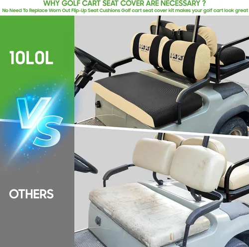 Miniatura 4 de 10L0L Fundas para Asientos Delanteros y Traseros de Carrito de Golf, Juego Completo para G2 G8 G9 G11 G14 G16 G19 G20 G21 G22 y Club Car DS
