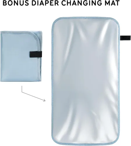 Miniatura 7 de uninni Mochila grande para pañales para mamás y papás–Bolsa de pañales para bebés con cambiador portátil, estuche de chupete extraíble - Negro