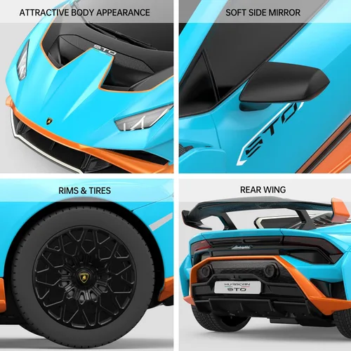 Miniatura 3 de RASTAR por Lamborghini Huracan STO RC Car 1:24 Escala Control Remoto Coche de Juguete, Vehículo Modelo R/C para Niños Negro RC - Azul
