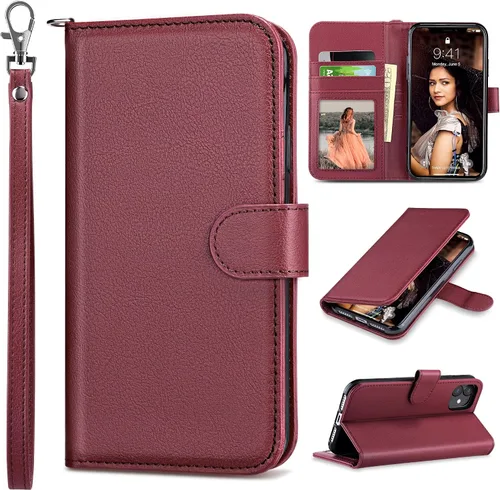 Miniatura 9 de ULAK Funda de piel sintética compatible con iPhone 11 con tarjetero y cierre magnético con función atril, a prueba de golpes, para iPhone 11 de 6.1