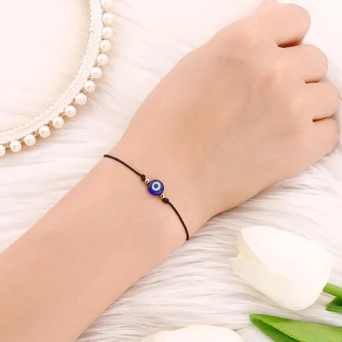 Miniatura 3 de SUMMER LOVE Paquete de Pulseras de Mal de Ojo Juego de 4 Tobilleras Cordón Negro Rojo Protección de la Suerte Pulseras Ajustables Hechas a Mano