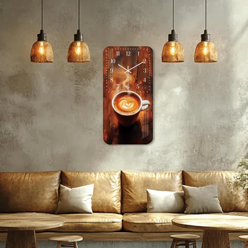Miniatura 4 de Reloj de pared de taza de café para cocina, reloj de pared rectangular de madera, funciona con pilas, 12 pulgadas, relojes rústicos vintage