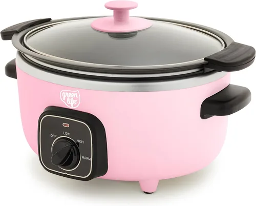 Miniatura 13 de GreenLife 3.5QT Olla de cocción lenta, cerámica antiadherente sin PFAS ni tóxicos, recipiente interior extraíble, programable, función mantener