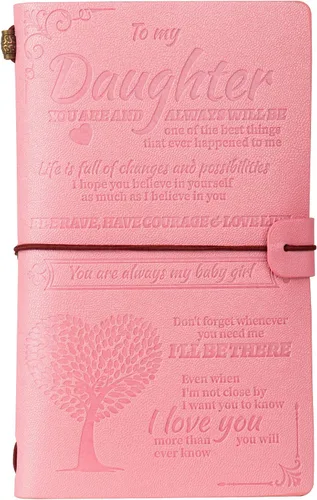 Miniatura 11 de Regalo para mi hija, diarios de cuero de parte de mamá o papá, diarios de escritura de 140 páginas para adolescentes, regalo especial para hija