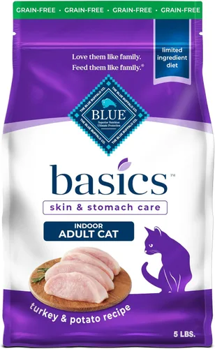 Miniatura 13 de Blue Buffalo Basics - Alimento seco para gatos sin granos, cuidado de la piel y el estómago, dieta de ingredientes limitados para gatos