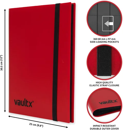 Miniatura 14 de Vault X Carpeta estándar de 9 bolsillos, con capacidad para 360 tarjetas intercambiables en 20 páginas de carga lateral (morado)