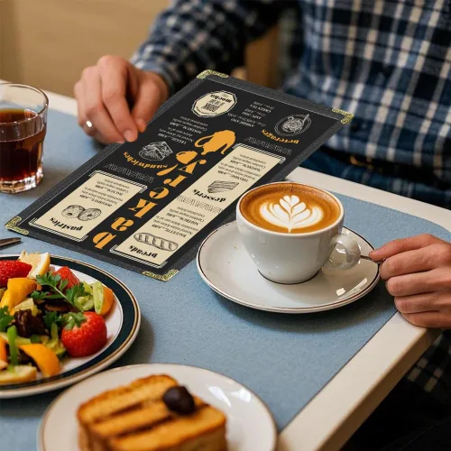 Miniatura 3 de Goodsmart - Fundas para menú de restaurante, color negro, paquete de 25, 4.25 x 11 pulgadas, 1 página/2 vistas, soportes de vinilo para menú