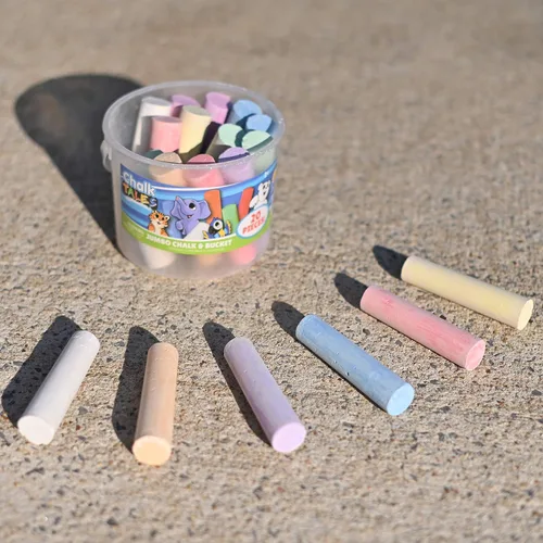 Miniatura 3 de Sunny Days Entertainment Juego de tizas para acera para niños con almacenamiento, lavable, de colores gigantes para jugar al aire libre y arte