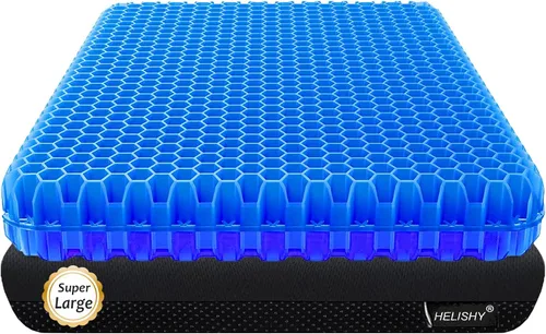 Miniatura 10 de Cojín de asiento de gel para alivio de presión sentado durante mucho tiempo (extra grueso y suave), cojín para silla de ruedas para úlceras por