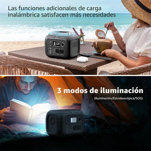 Miniatura 3 de Generador de energía solar de 300 W pico/70400 mAh, estación de energía portátil de 260 Wh con paneles de 40 W incluidos, generador solar con salida