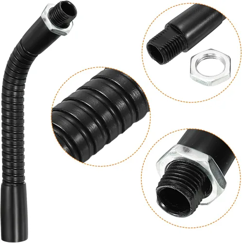 Miniatura 4 de PATIKIL Cuello de cisne universal de 4.7 in/4.7 pulgadas, manguera flexible de metal de rosca fina M10, extensión de tubo de cuello de cisne de Negro