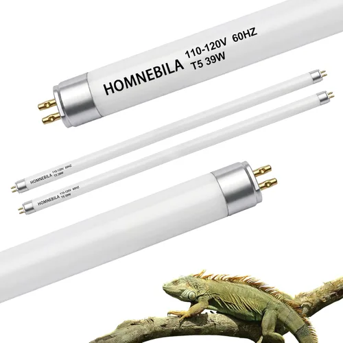 Miniatura 12 de Lámpara T5 10.0 UVB para reptiles, T5 UVA UVB Tubo de luz Blub 24W 22" para dragón barbudo, tortuga, lagartos del desierto, Gecko leopardo, lámpara