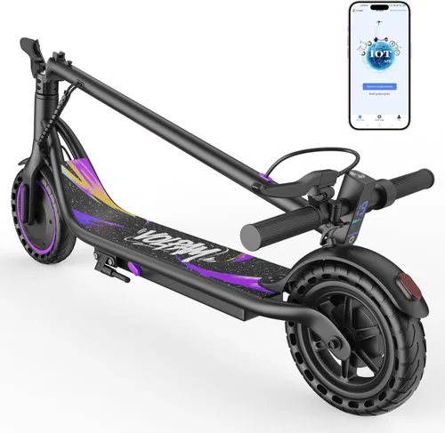 Miniatura 12 de Scooter eléctrico para adultos con neumático sólido de 8.5"/10", motor potente de 350 W/500 W y velocidad máxima de 19/22 MPH, alcance de 16/23 Gris