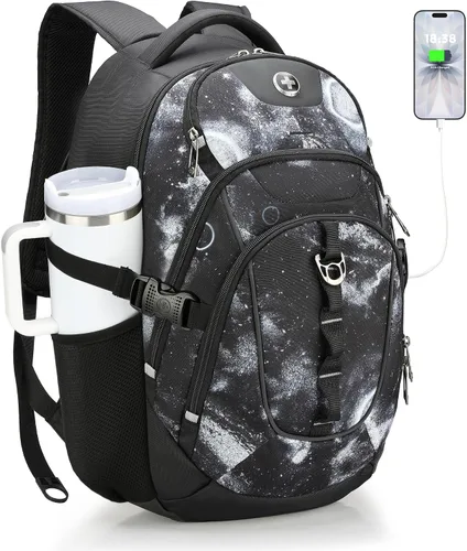 Miniatura 14 de swissdigital Mochila para portátil de viaje de negocios, para hombre y mujer, con puerto de carga USB inteligente, compatible con portátiles de 15.6