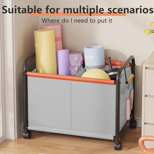 Miniatura 5 de Organizador de juguetes para niños con ruedas para dormitorios, salas de juguetes, salas de juegos, puede contener juguetes, libros, ropa